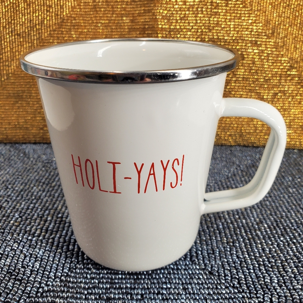 Project 62 Logo “HOLI-YAYS!” Porcelain Enamel Metal Coffee Tea Mug 16 oz.